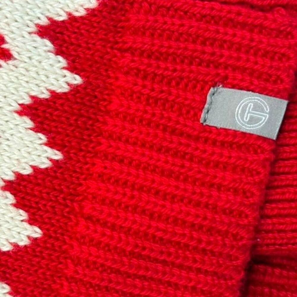 T by Talbots Red White Snowflake Knit Turtleneck Holiday Winter Sweater 1X NWT - Picture 6 of 12